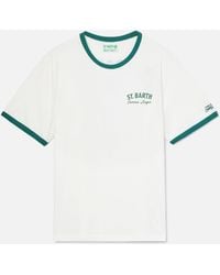 MC2 Saint Barth - Cream Dean T-Shirt With Tennis League Print And Maxi Graphic On The Back - Lyst