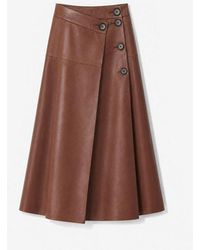 IRO - Iro Leather Button-Front A-Line Skirt - Lyst