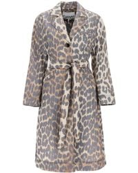 Ganni fairfax shop georgette leopard