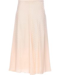 Fendi Ff Satin Silk Wrap Skirt in White | Lyst