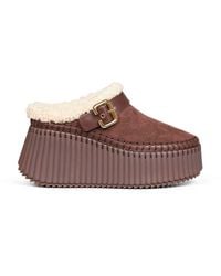 Chloé - Sharp Nama Wedge Mules - Lyst