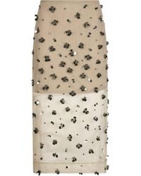 Liu Jo - Skirt Tulle Midi Floral Embroidery - Lyst