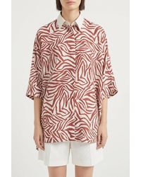 Brunello Cucinelli - Silk Blend Oversized Shirt - Lyst