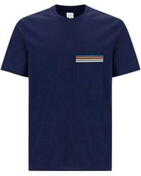 Paul Smith - Stripe Printed Crewneck T-shirt - Lyst