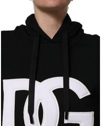 Dolce & Gabbana - Blackwhite Appliqué Hooded Sweatshirt Sweater Cotton Clothing - Lyst