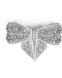 Self-Portrait - Crystal Bow Hair Clip - Lyst