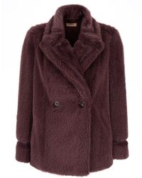 Twinset - Double-Breasted Coat With Peak Revers - Lyst