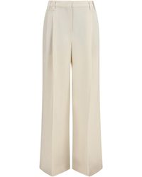 Brunello Cucinelli - Wide Pants Fluid Twill Viscose; Linen - Lyst