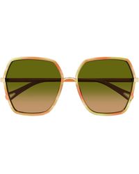 Chloé - Geometric Frame Sunglasses - Lyst