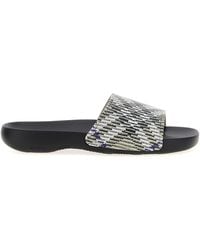 Burberry - 'Dive Check' Sandals - Lyst