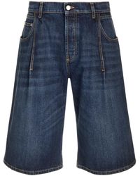 Alexander McQueen - Denim Bermuda - Lyst