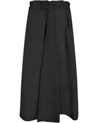 Herno - Flared Midi Skirt With Elasticated Waistband - Lyst