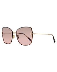 Tom Ford - Nickie-02 Sunglasses Tf1107 28U-Rose Havana 62Mm Ft1107/Rose Metal/Plastic (Acetate) - Lyst