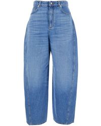 Givenchy - Jeans With Logo Patch On The Rear And Wide Leg - Lyst