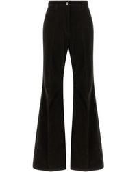 Ferragamo - Striped Flared Velvet Trousers - Lyst