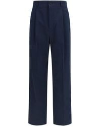 Valentino Garavani - Blue Cotton Casual Pants - Lyst