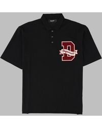 DSquared² - Embroidered Short-Sleeve Cotton Polo Shirt - Lyst