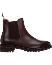 Ralph Lauren Genuine Leather Ankle Boots Bryson - Brown
