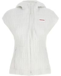 Ferragamo - Textured Nylon Hooded Vest With Zip Closure - Lyst