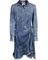 Moschino - Denim Button-Up Asymmetric Dress - Lyst