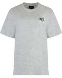 A.P.C. - T-Shirt Rue Madame Heathered- Cotton T-Shirts & Jerseys - Lyst