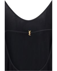 Saint Laurent - Dress Cassandre Open-Back Ribbed-Knit Viscose - Lyst
