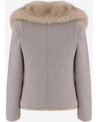 Bruno Manetti - Wool And Cashmere Jacket With Fur Virgin - Lyst