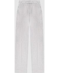 Brunello Cucinelli - Striped Linen Cotton Trousers - Lyst