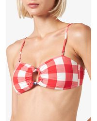 Mc2 Saint Barth - Gingham Bralette With Squared Ring - Lyst