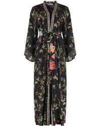 Anjuna - Maxi Printed Silk Cardigan - Lyst