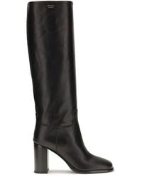 Prada - Black Calf Leather Bos Taurus High Heel Boots - Lyst