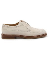 Brunello Cucinelli - Perforated-Embellished Lace-Up Derby Shoes - Lyst