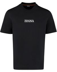 Zegna - Logo Cotton T-Shirt - Lyst