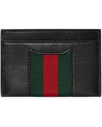 Gucci - Horsebit Web Card Holder Leather Wallets & Purses - Lyst