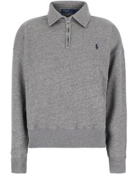 Polo Ralph Lauren - Polo-Collar Sweatshirt Cotton Blend Sweatshirts - Lyst