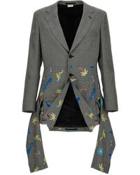 Comme des Garçons - Embroidery Check Single-Breasted Blazer - Lyst