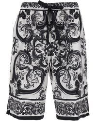 Dolce & Gabbana - 'Maiolica' And Shorts With Elastic Drawstring Closure And All-Over Print - Lyst