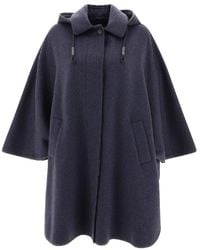 Brunello Cucinelli - Night Sky Wool Hooded Cape Jacket Clothing - Lyst