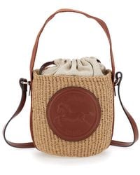 Chloé - Chloã 'Horse Medal Small' Bucket Bag With Shoulder Strap And Logo Patch On The Front - Lyst