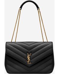 Saint Laurent - Large Quilted Lambskin Bag Leather Shoulder - Lyst