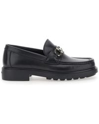 Ferragamo - 'Duglas' Loafers With Gancini Plaque On The Front And Embossed Logo On The Rear - Lyst