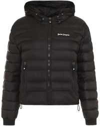 Palm Angels - Hooded Full-Zip Down Jacket Elastane Puffer - Lyst