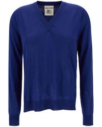 Semicouture - Nikita Pullover With V Neckline And Ribbed Trim - Lyst