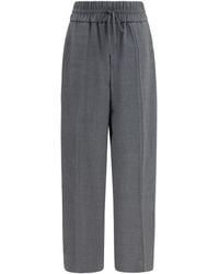 Ami Paris - Wool Pants With Elasticated Waist - Lyst