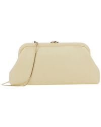 Jimmy Choo - 'Skylar' Clutch With Chain-Link Shoulder Strap And Kiss-Lock Closure With Logo Plaque - Lyst