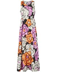 Essentiel Antwerp - Flowers Silk Maxi Length Dress - Lyst
