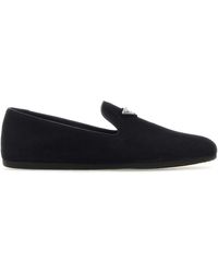 Prada - Velvet Triangle Slippers - Lyst