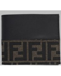 Fendi - Bifold Ff Wallet With Jacquard Band Calf Leather & Purses - Lyst
