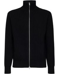 MM6 by Maison Margiela - Wool Blend Knit Zip-Up Cardigan - Lyst
