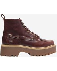 Timberland - Ankle Boots Stone Street Leather Platform Burgundy - Lyst